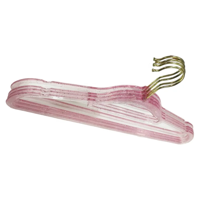 Adult Gold Hook  Glitter Hangers Pink Sparkle Hangers Clear for Girls Women Clothes