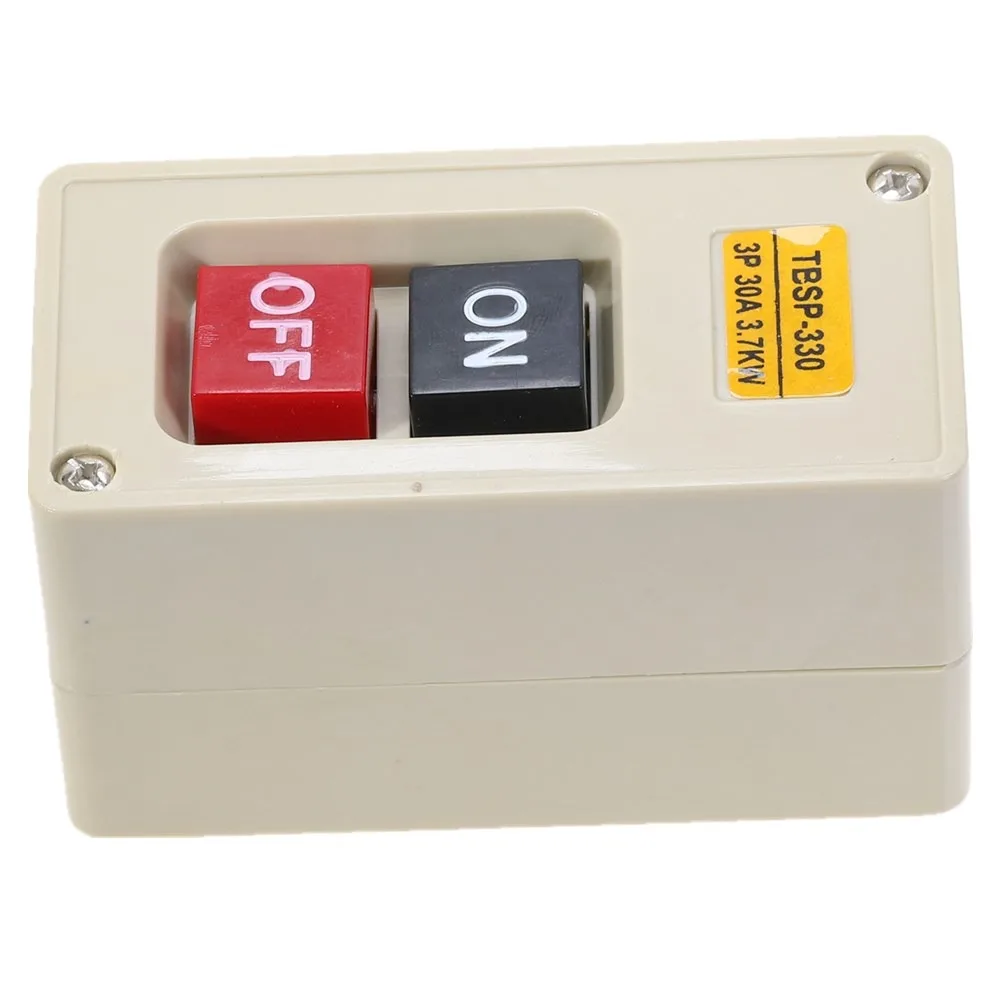 TBSP-330 3 Phase 3.7KW 30A Plastic Power Push Button Pushbutton Control on-off Switch Panel