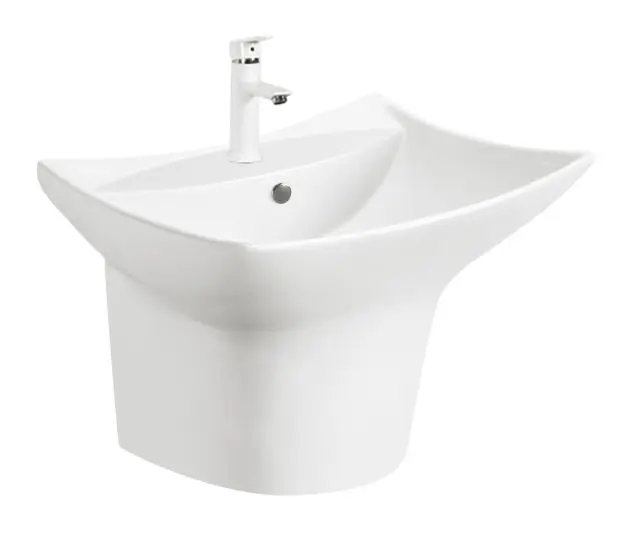 Half Round Shape Wall Hung Wash Basin Ceramic Bathroom Sink