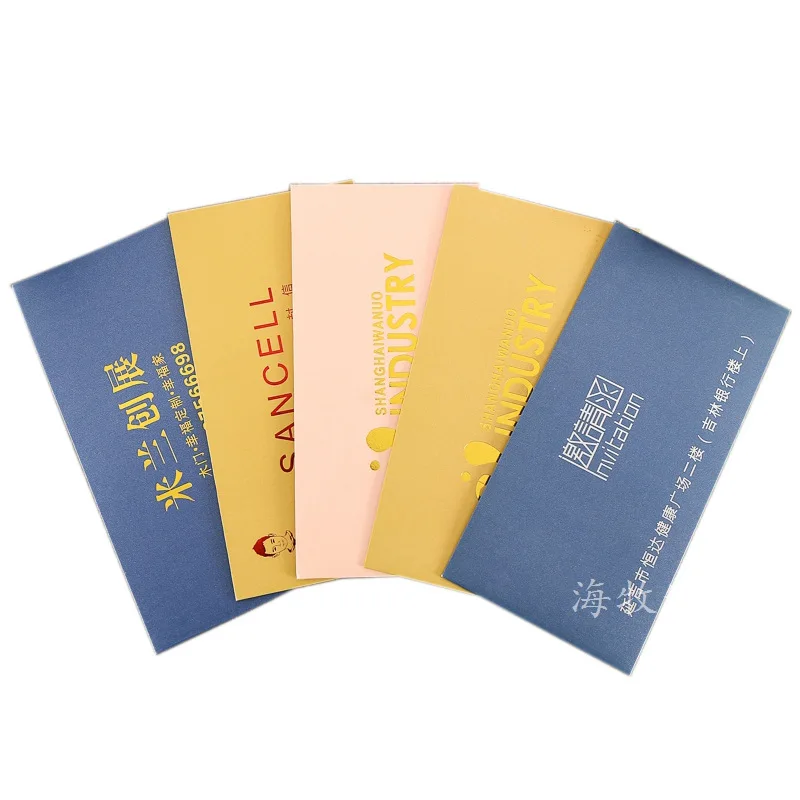 New Design Custom Logo Seal Closure Hot Stamp Gold Foil Logo Print Paper Envelopes  Wedding Invitation Pearlescent