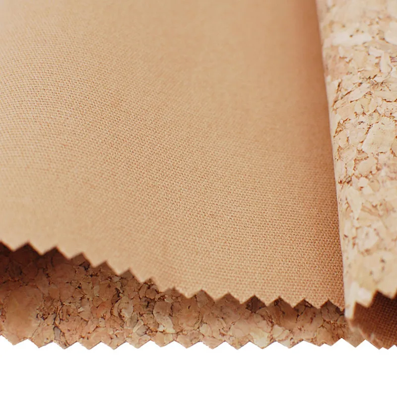  Custom Designer Natural Vegan Cork Fabric Backing 100% Cotton Leather for Shopping