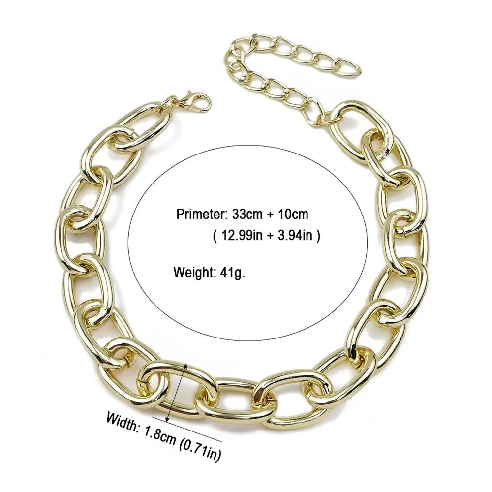 HANSIDON Charm Fashion Metal Choker Gold Plated Chains Chunky Necklaces Collars Statement Jewelry For Women New