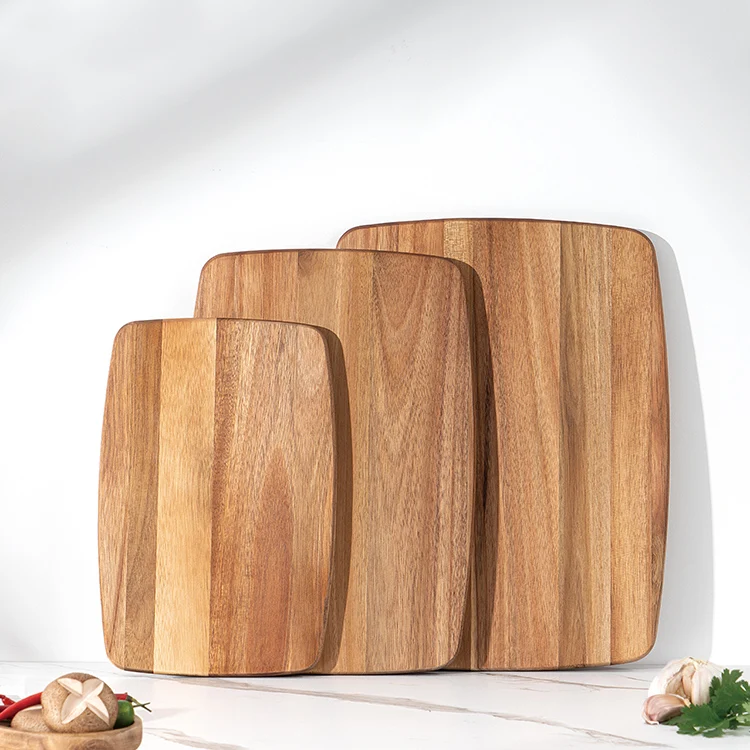 Customized Acacia Oak Bamboo Walnut Maple Olive Wood Cutting Board Solid Wooden Chopping Board