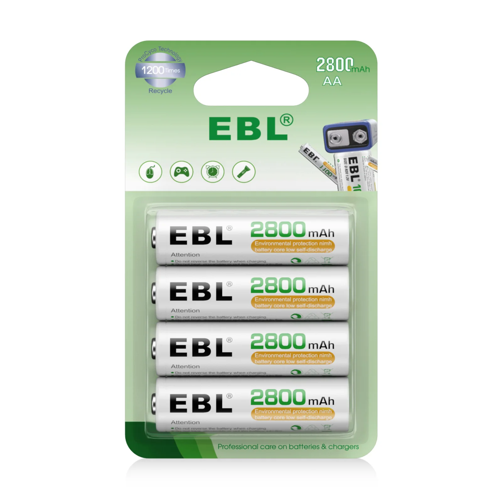 EBL Rechargeable Double A NIMH Battery 1.2V 2800mAh Rechargeable AA Batteries