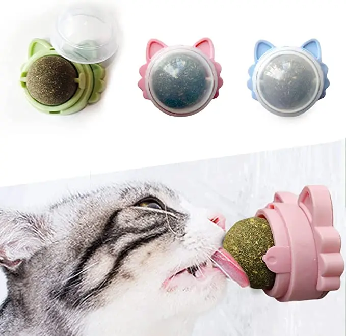 Contail catnip sugar balls/ Smart cat toys interactive ball catnip sucker catnip wall ball toys for cats mint