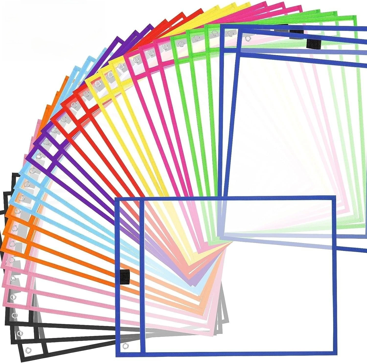 Custom Clear Plastic Reusable Sleeves School Teacher Supplies Dry Erase Pockets for Kids
