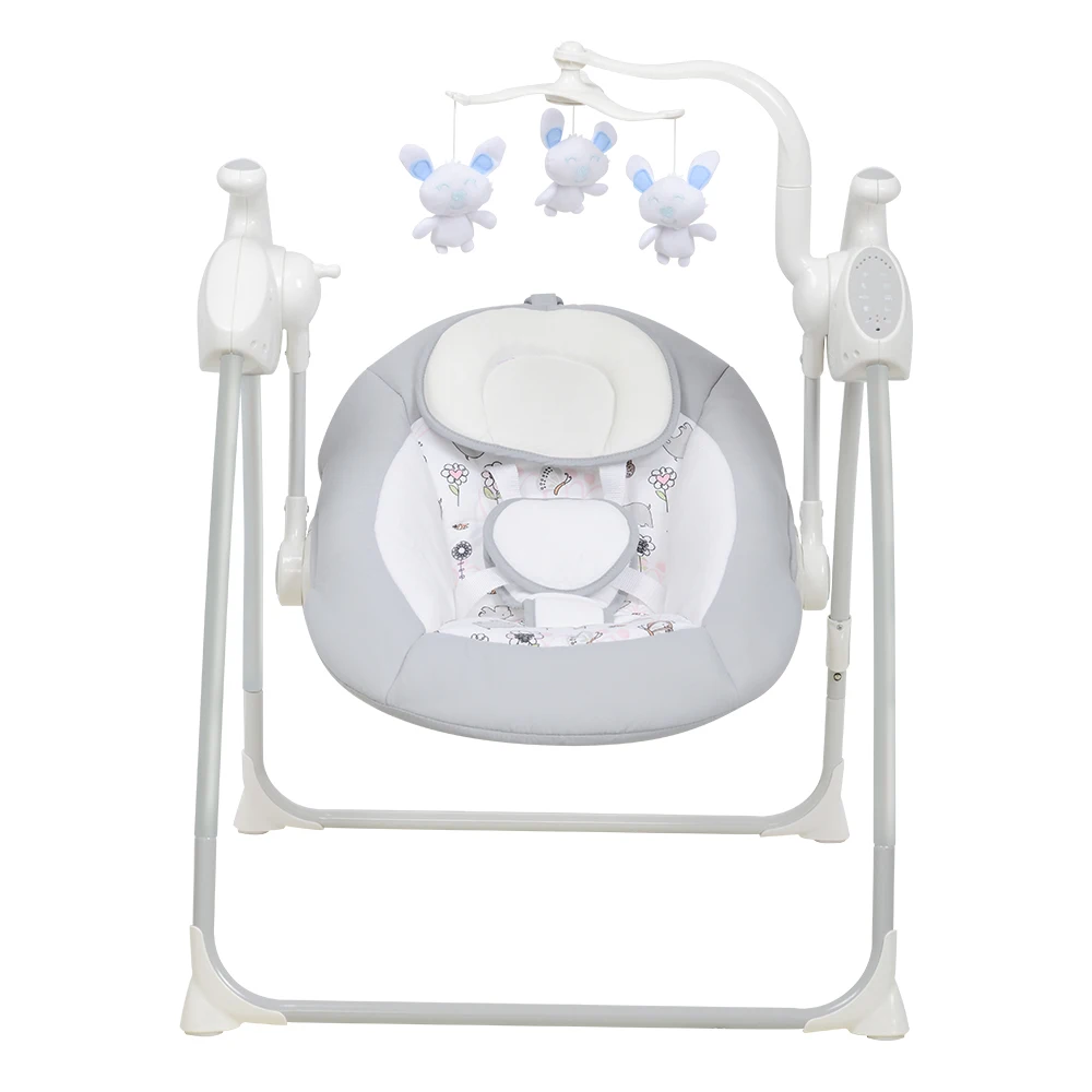 European Standard Wholesale Multi Functional Electric Baby High Swing Chair for Baby Feeding Pink Green Nice White