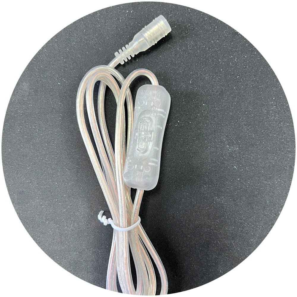 led neon light  transparent 1.5m 5521 DC connector wire with 304 switch for led light