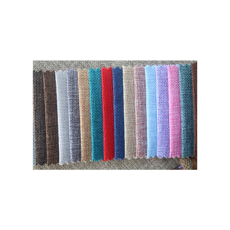 LX1200D Chinese Best Wholesale Fabric Supply Cheap Sofa Faux Linen Fabric Polyester Plain Fabric