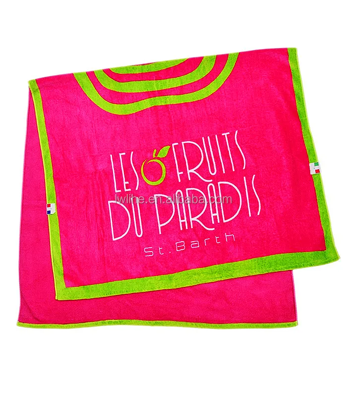 Wholesale 100% cotton terry custom pink pear pattern yarn dyed jacquard beach towel