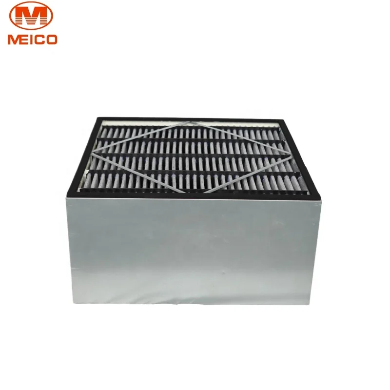 HEPA Chemical Filter Pleat Air Filter Galvanized Frame Pleated Box Filter Chemical Resistance Air Clean Equipment