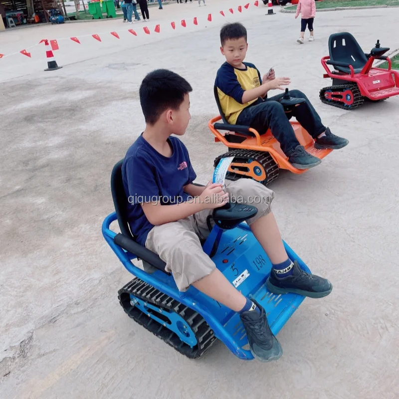 Good price outdoor playground 24V 250W motor electric kids tracked karts small tank car