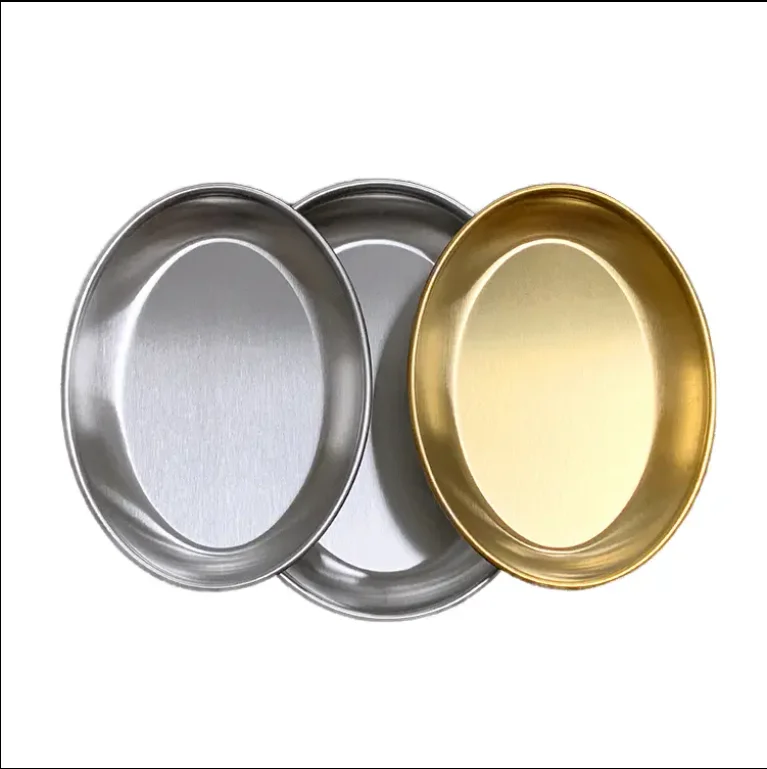 Wholesale custom multiple specification Korean style silver gold oval stainless steel food serving trays  plates for  cooking