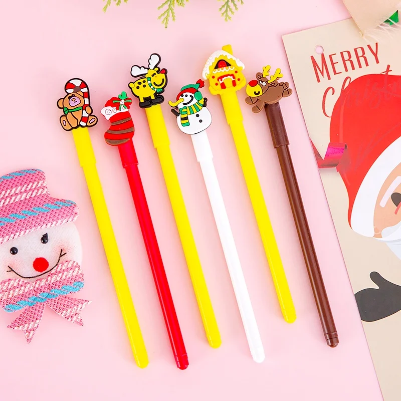 Creative Cartoon Christmas Series Neutral Pen Cute Elk Student Stationery Black Water-based Signature Pen Christmas Gift Pen