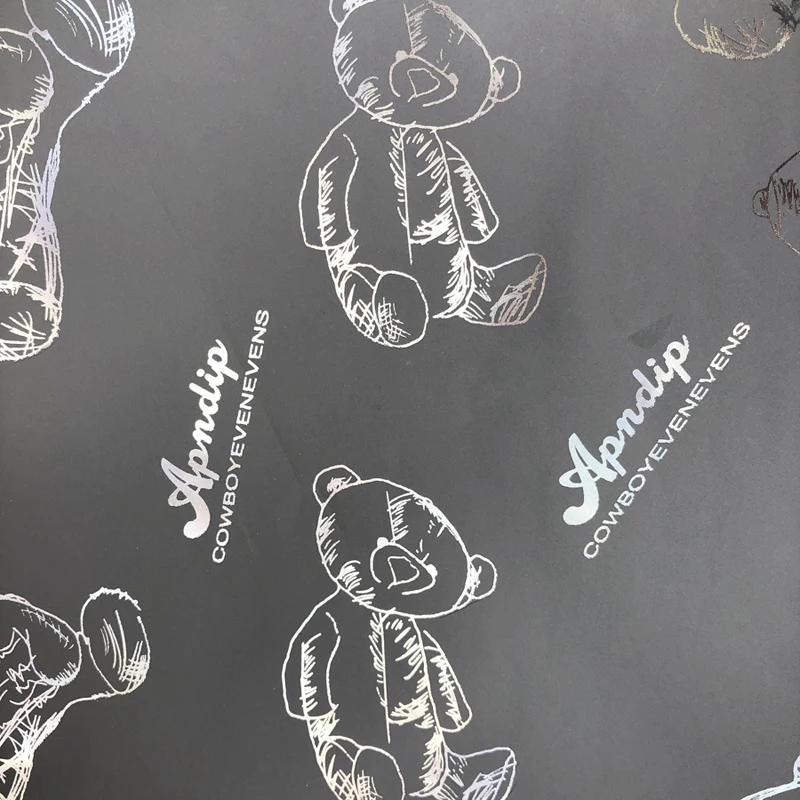 Polyester Neon reflection bear and letter printed fabric Jacket windbreaker Reflective printing fabric