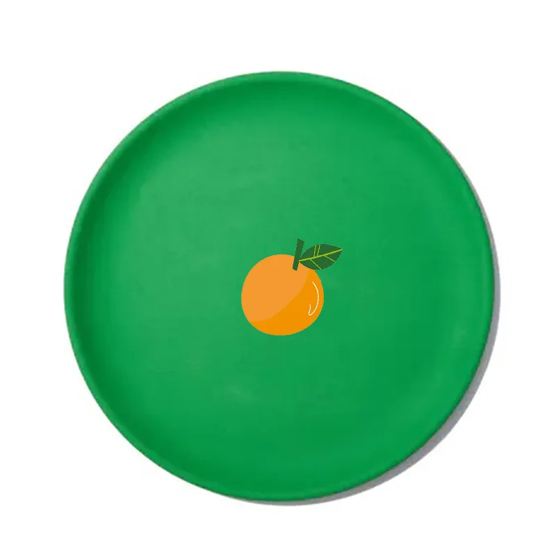 7Inch Party plates bamboo fiber no plastic eco friendly reusable colorful food unbreakable dishes plates