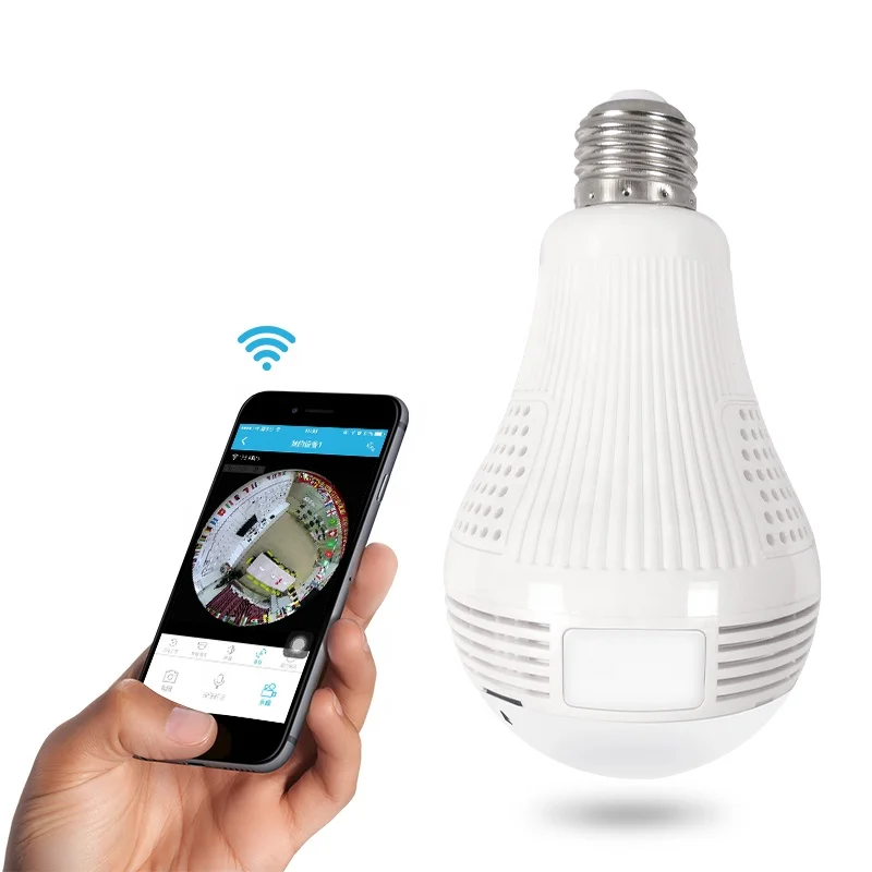 1080P Bulb Lamp 360 Degree Panoramic View VR IP Camera Wireless Intercom Baby Monitor Home Security Alarm CCTV Camera