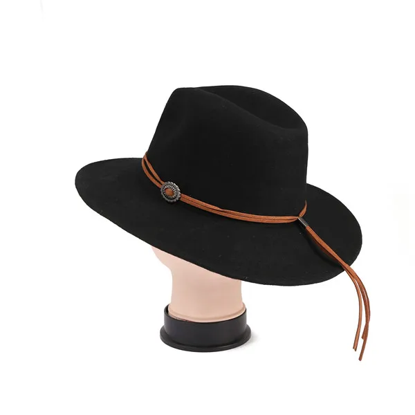 100%wool black fedora