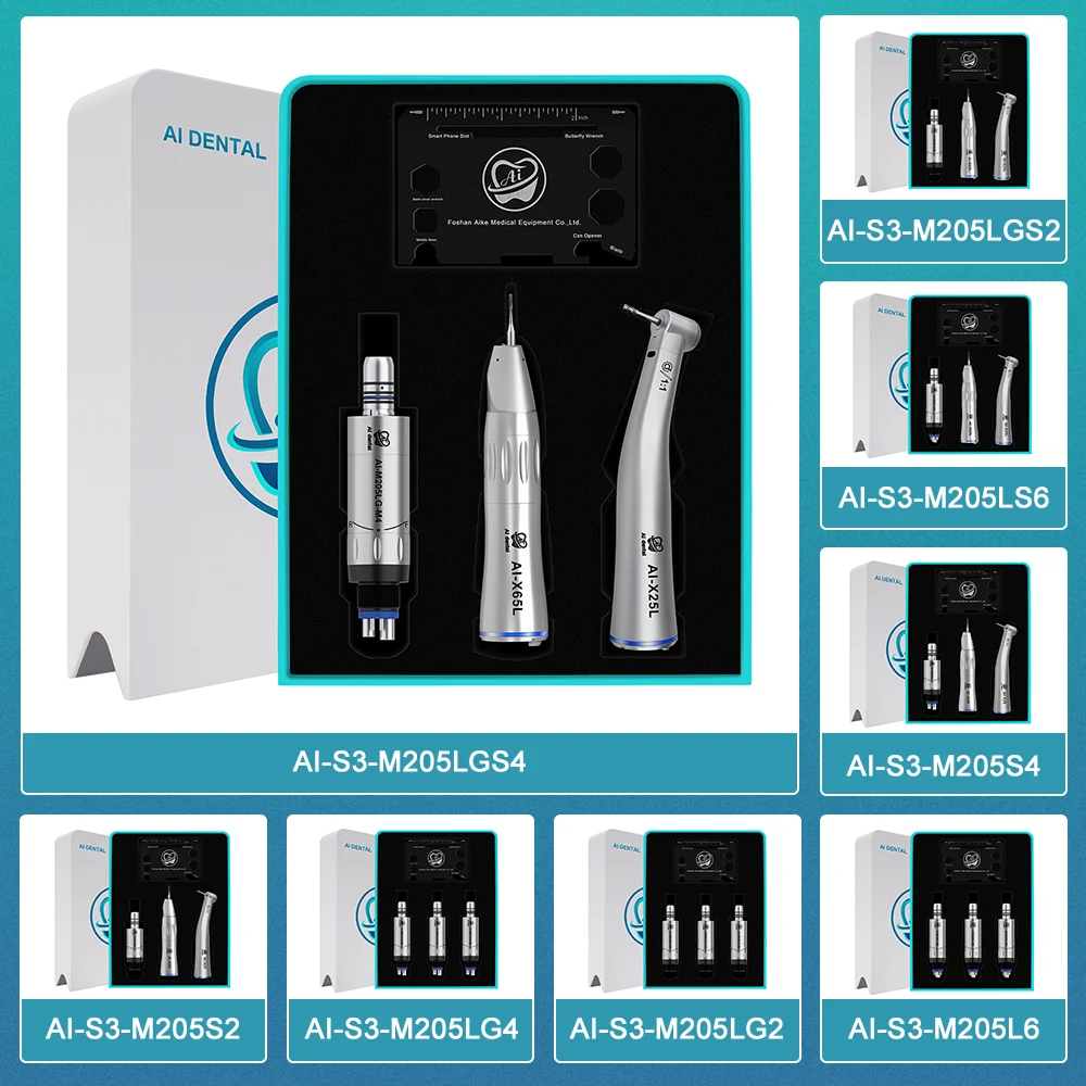 S3-M205LGS4 низкоскоростной набор наконечника 1:1 контрагента с прямым светодиодным двигателем стоматологических инструментов 4 отверстиями