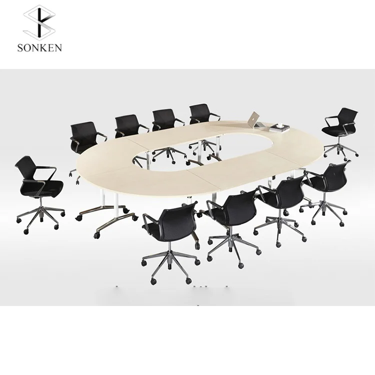 Manufacture wholesale save space 10 person board room tables conference table 10seater meeting desk with wheels