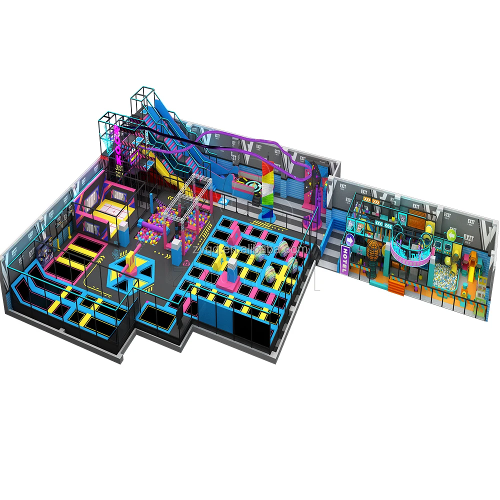 Children Kids Cheap Indoor Play Trampoline Park trampoline With Bungy Mat