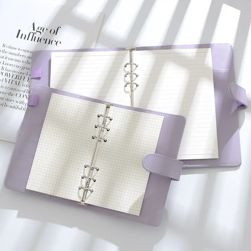 Customized planner diary notebooks a5 a6 a7 ring binder budget pu leather binder clip notebook  loose-leaf bookkeeping notebook