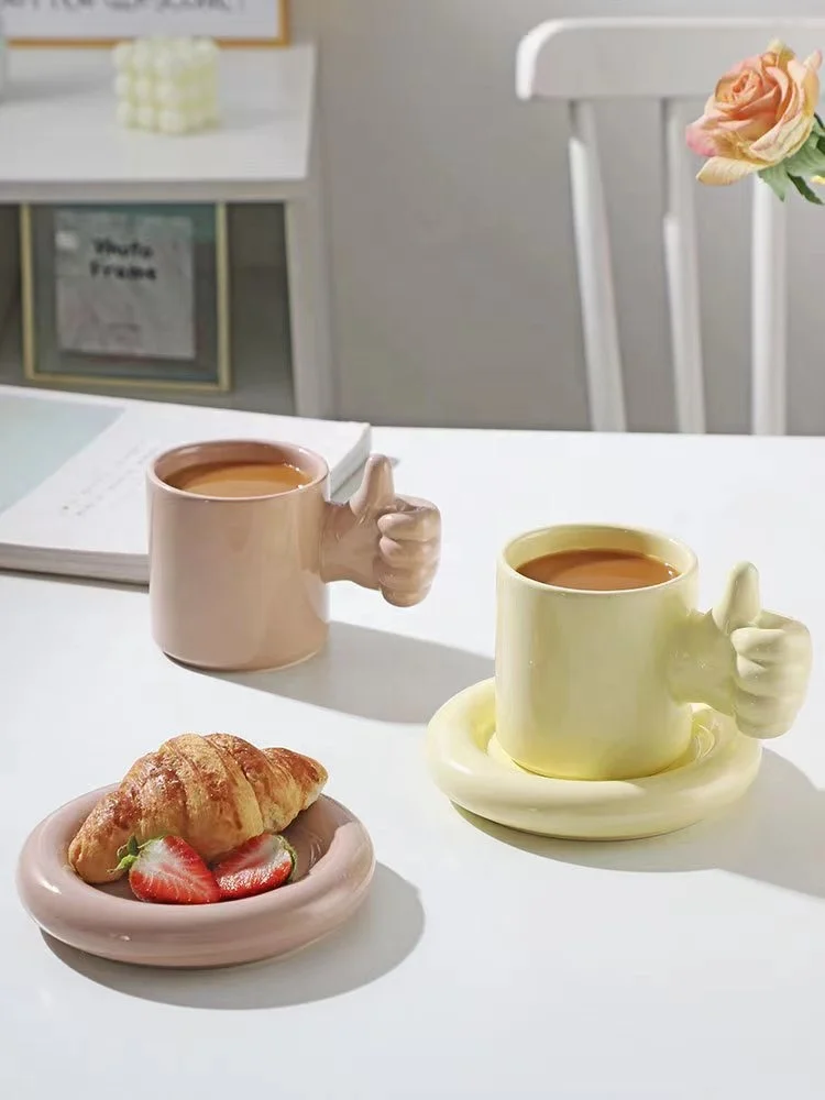 ins Nordic simple high-value macaron color like ceramic cup and saucer couple water cup afternoon tea coffee cup gift box