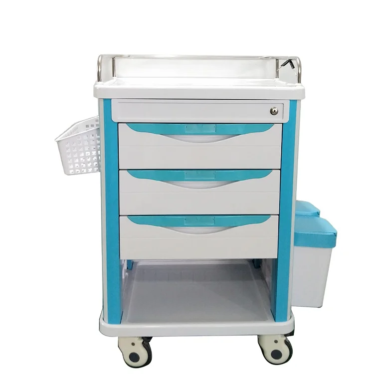 Hot Sale High Quality Drug Medical Hospital Medicine Trolley With 3 Drawers