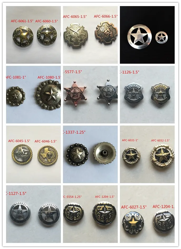 
antique copper round sunflower conchos 1.5