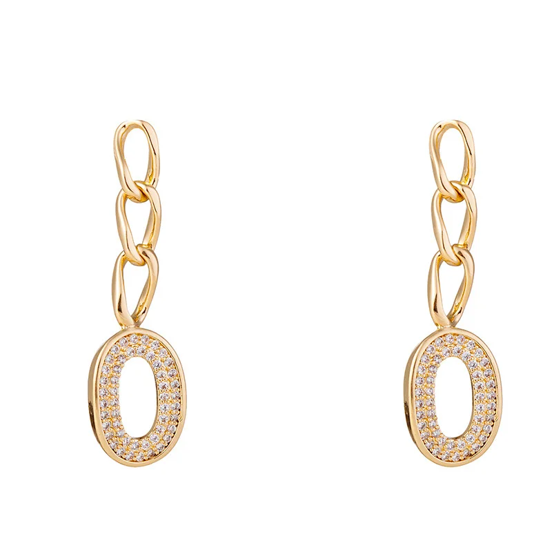 High Quality Luxury Minimalist Diamond Drop Earrings Gold Plated Long Dangle Cubic Zirconia Crystal Earrings For Women