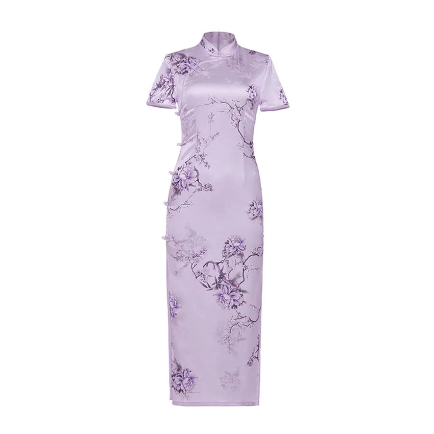 2025 hot sale silk jacquard elegant improvement silk dress qipao women ladies chinese traditional clothing elegant cheongsam