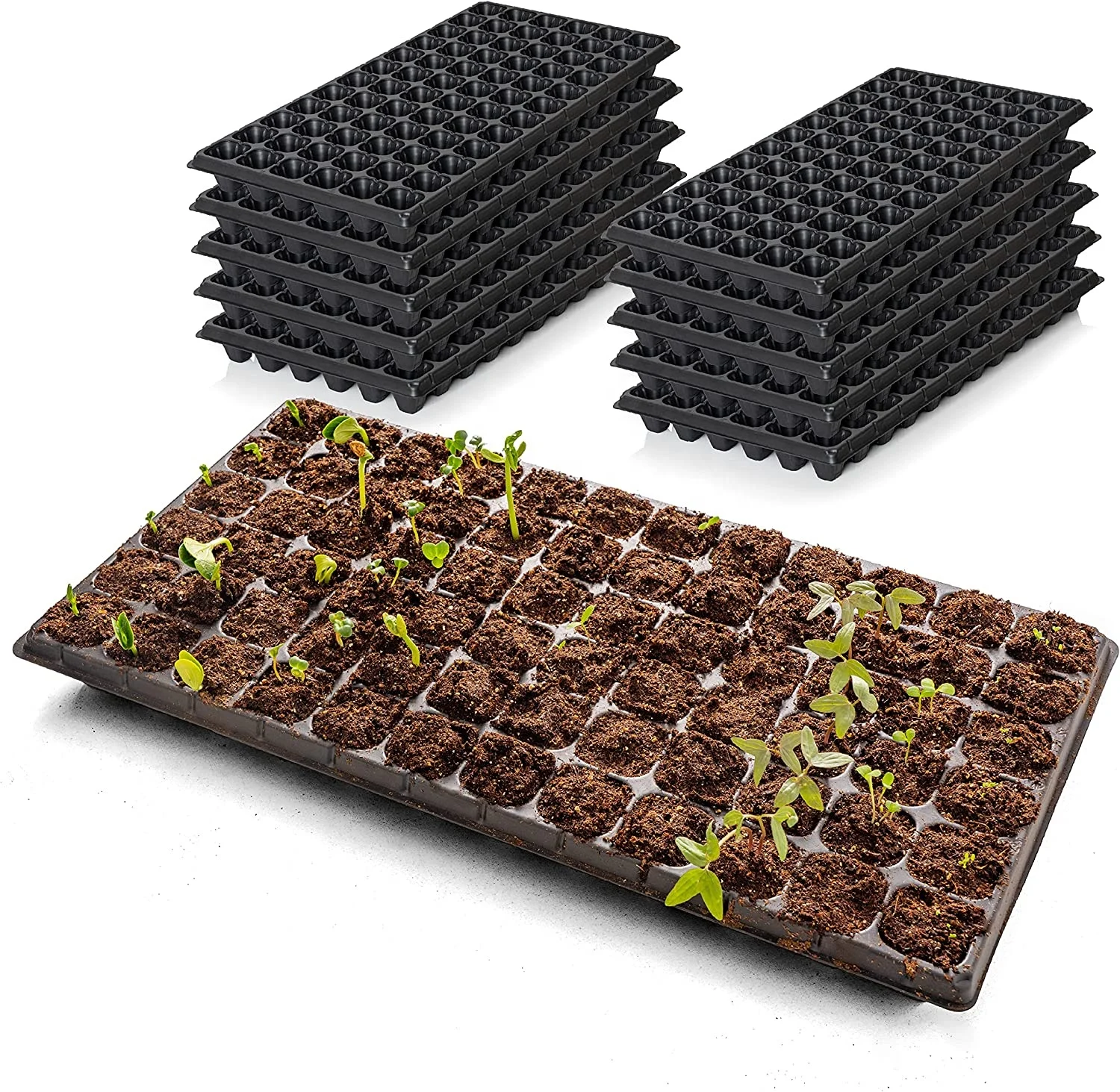 105 Cell PS Plastic Plug Seed Starting Grow Germination Tray for Greenhouse Vegetables Nursery