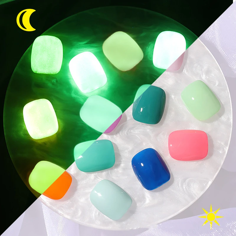 Private label nail polish sample available glow in dark gel polish top coat no wipe glow in dark top gel