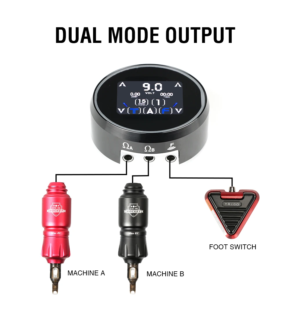 Newest Professional Tattoo Equipment Dual Machine Output Aurora 3 Digital Tattoo Power Supply for Tattoo Machine Kit