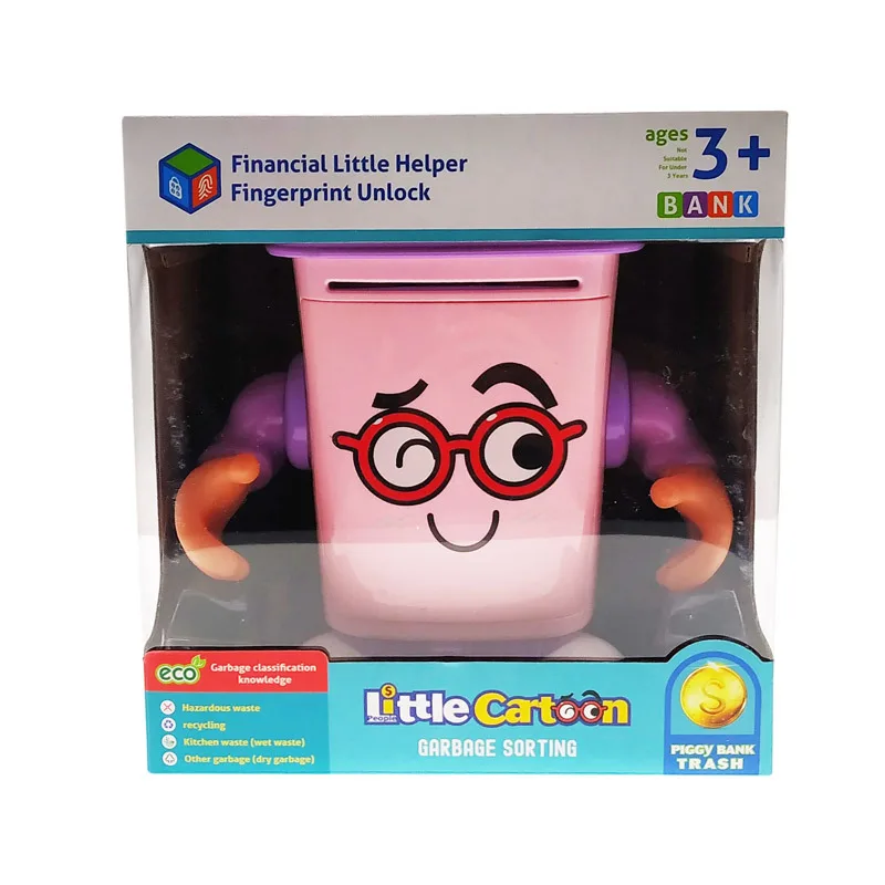 The new big trash can automatically rolls coins atm piggy bank electronic piggy bank safe money box for Children