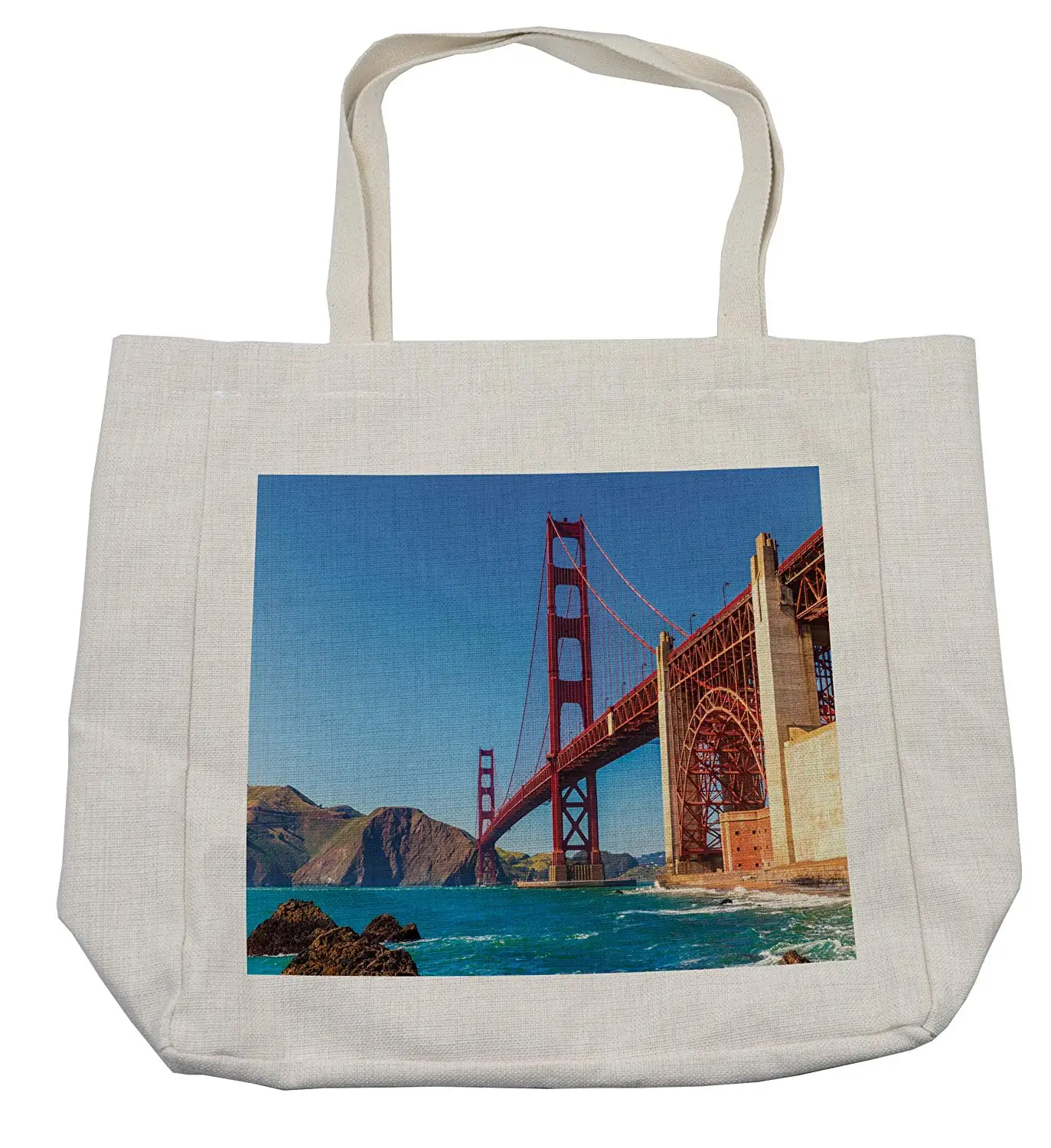 OEM Natural Color Custom Design Canvas Grocery Shopping Bag Plain White Print Logo Cotton Canvas Tote Bag With Logo Print