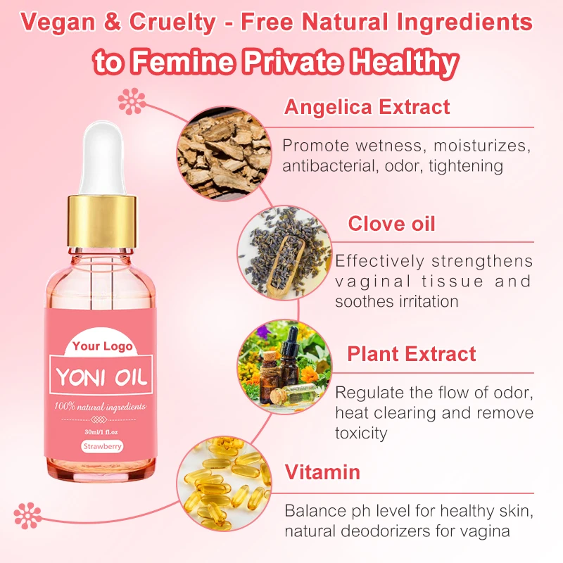 2024 Wholesale Yoni Oil Natural Feminine Care Hygiene Customized Private Label Vagina Tightening Detox Essential Yoni Oil 30ml