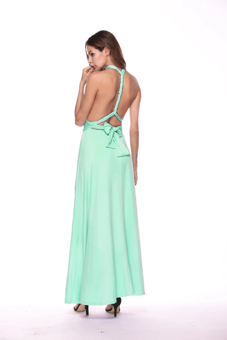 Hot selling multi way wear sexy cross open back long evening dress