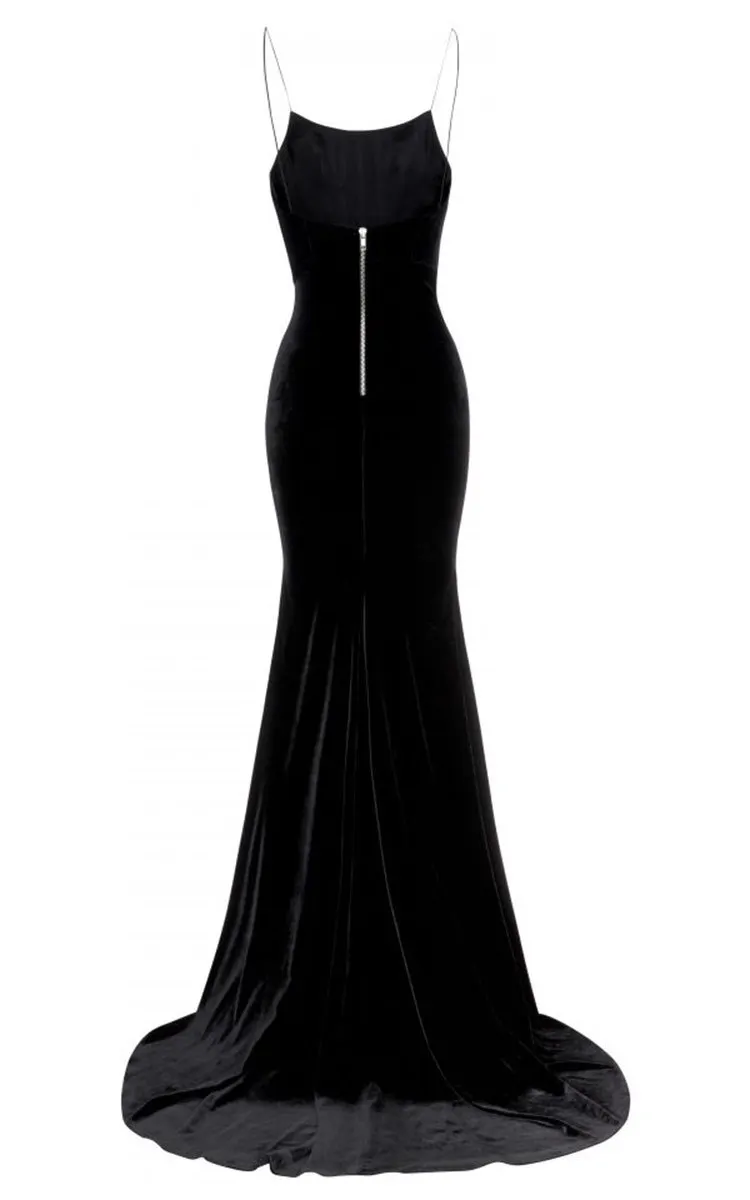 2024 New Sexy Ladies Camisole Dress for Party Elegant Velvet Mermaid Evening Dresses