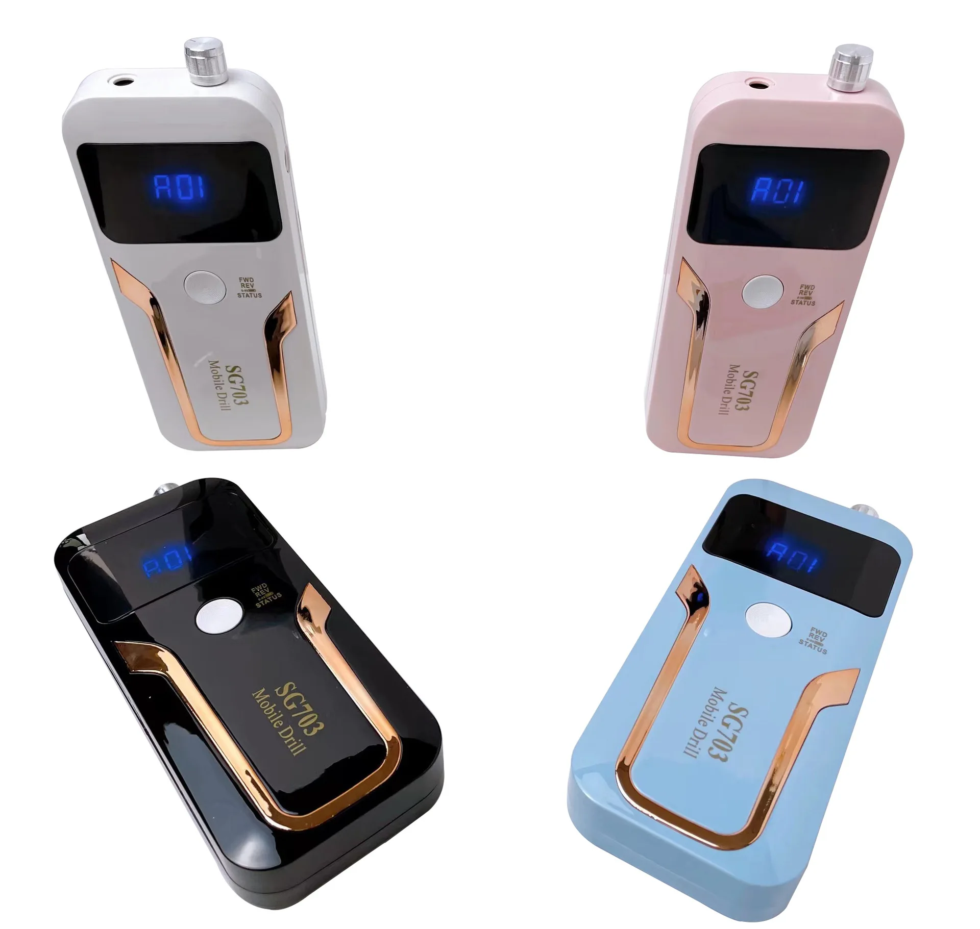 Portable Pink White Black Nail Drill Machine 35000RPM Electric Manicure Cordless Gel Nail Polisher