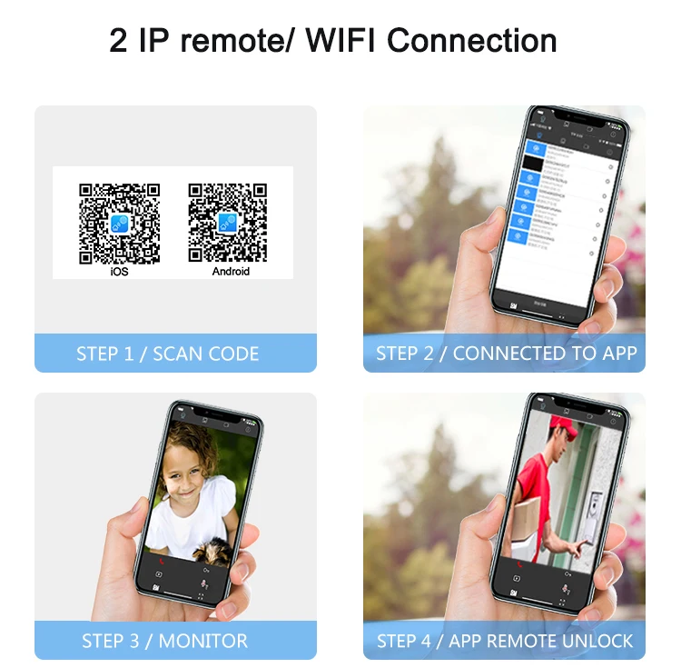 2 wire 7 inch multi apartments video intercoms with 8 buttons for 8 family video door phone  apartment building