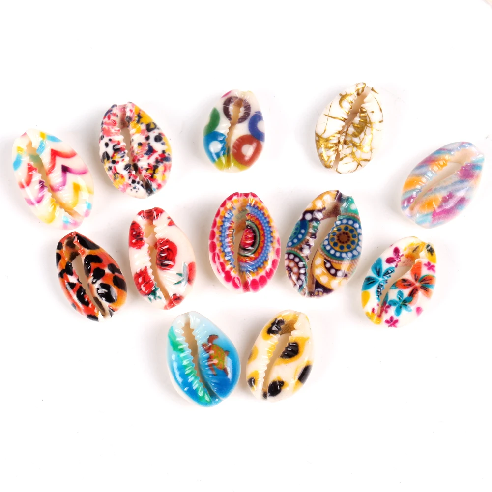 10-20mm Natural Colourful Seashell Cowrie Conch Loose Spacer Beads Beach Sea Shells DIY for Jewelry Making Bracelet