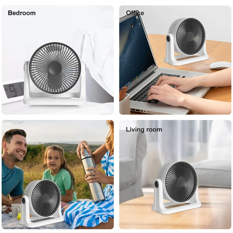 Factory Direct Sales Outdoor Small USB Charging Fan With 3 ABS Blades Bedroom Ultra Quiet Electric Desk Fan