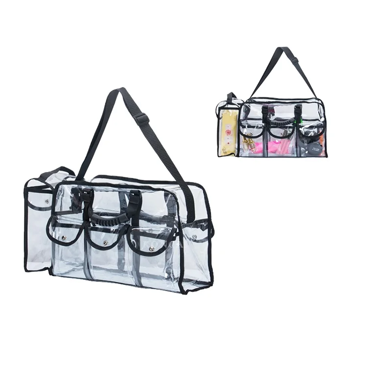 Beauty Clear PVC Cover Makeup Bag Cosmetic Brush Bag Plastic Zipper Hairdressing Bag