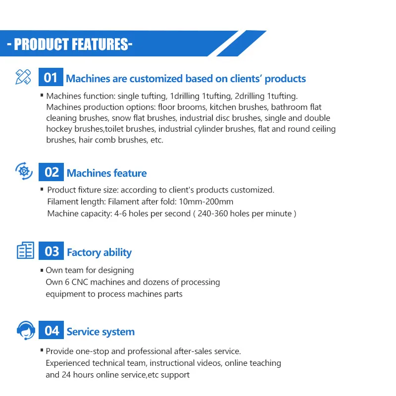 220V/380V CNC 4 axis 1 tufting automatic cleaning broom sweeping brush making machine