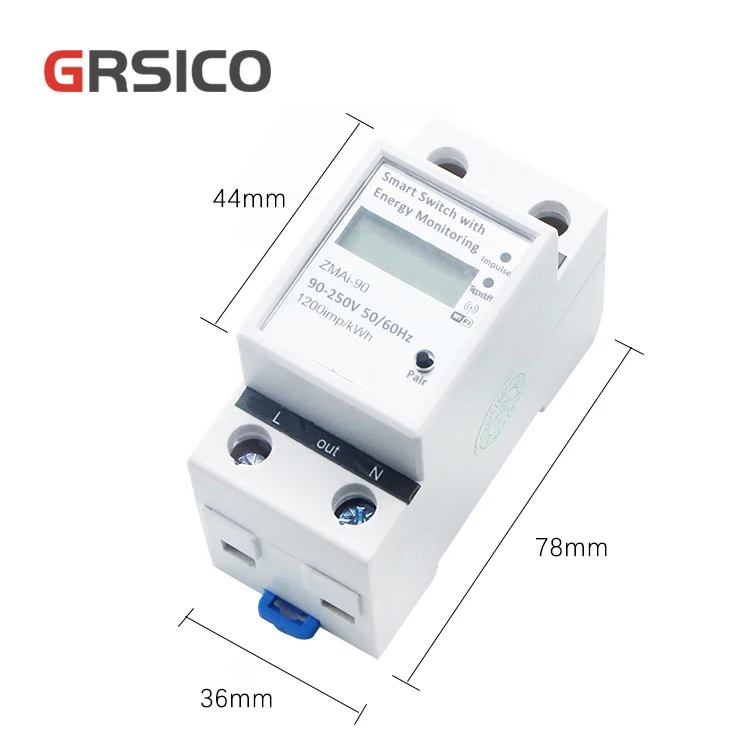 Smart Electricity Energy Meter for Tuya APP WIFI Remote Control Stop with Power Statistics, Support Alexa and Google Home Voice