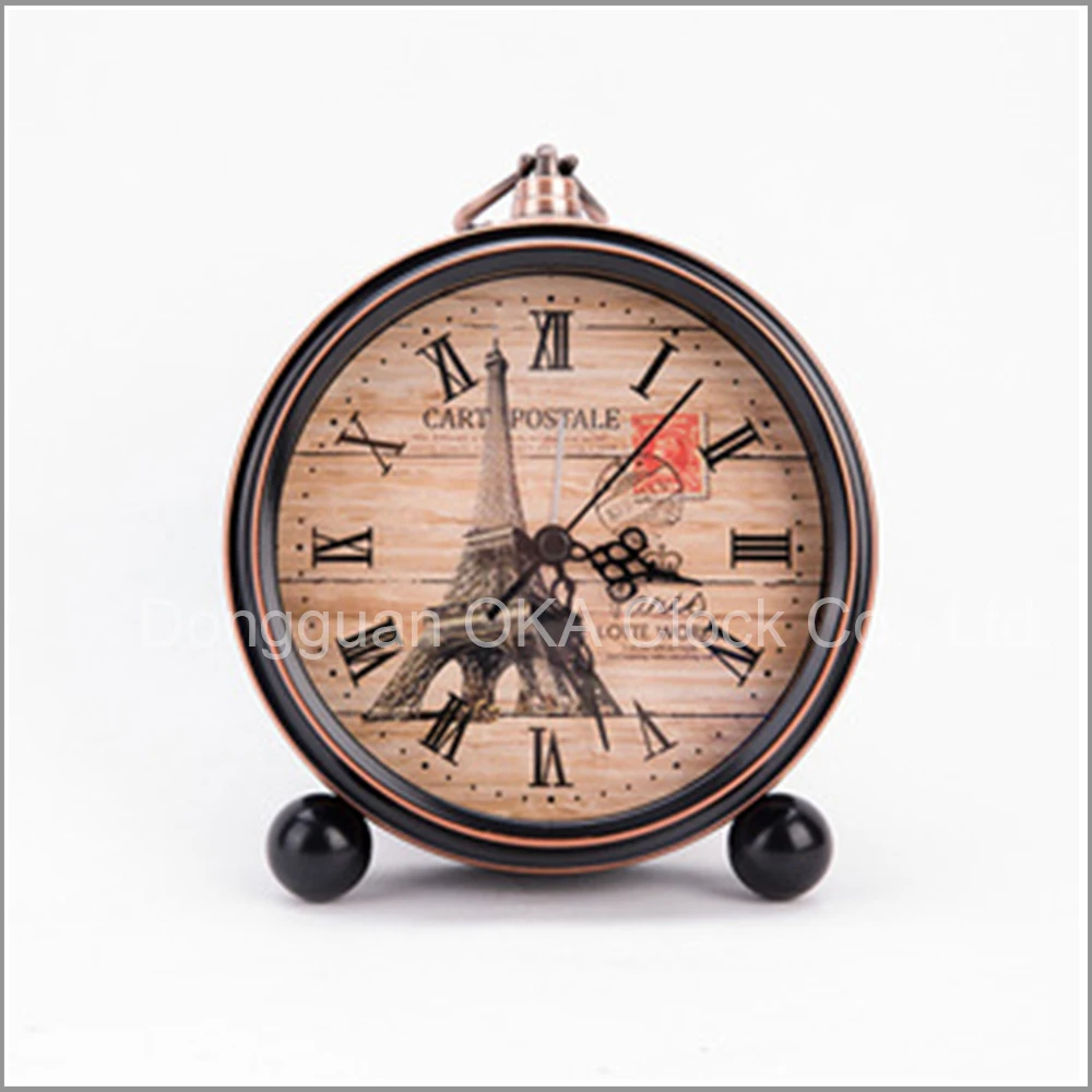Metal Vintage Table Clocks Silent Desktop Clocks