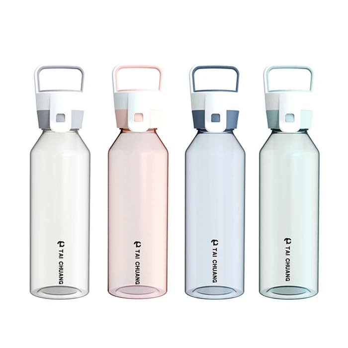 Eco-friendly  frosted travel water bottles with plastic handle