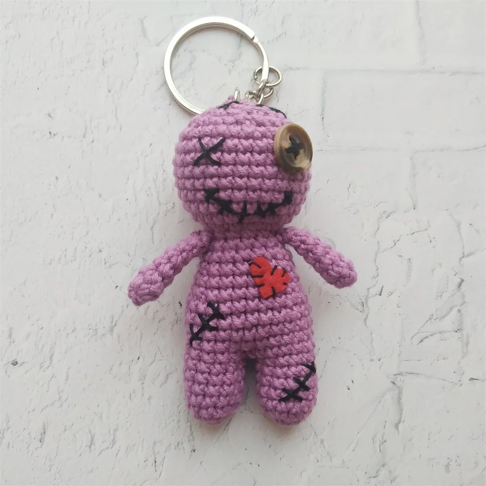 Halloween Gift Voodoo Doll Keychain Creepy Cute Plush Kawaii Plushie Horror Charm Weird Keychain Accessory for Gothic Bag