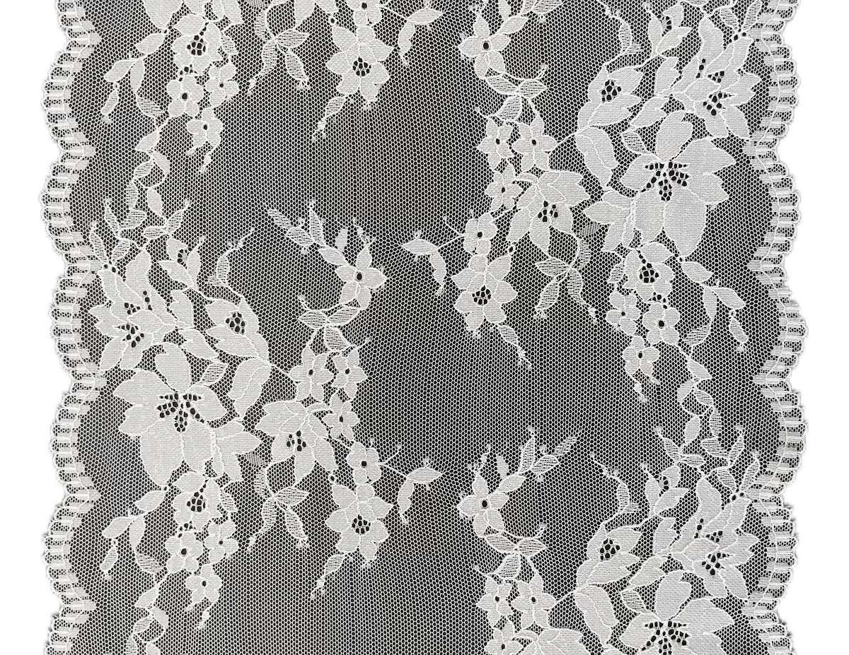 Wholesale Fresh White 22CM Fancy Flower Mesh Lace Trim Spandex Elastic Lace Fabric Stretch Lace For Women Lingerie Bra